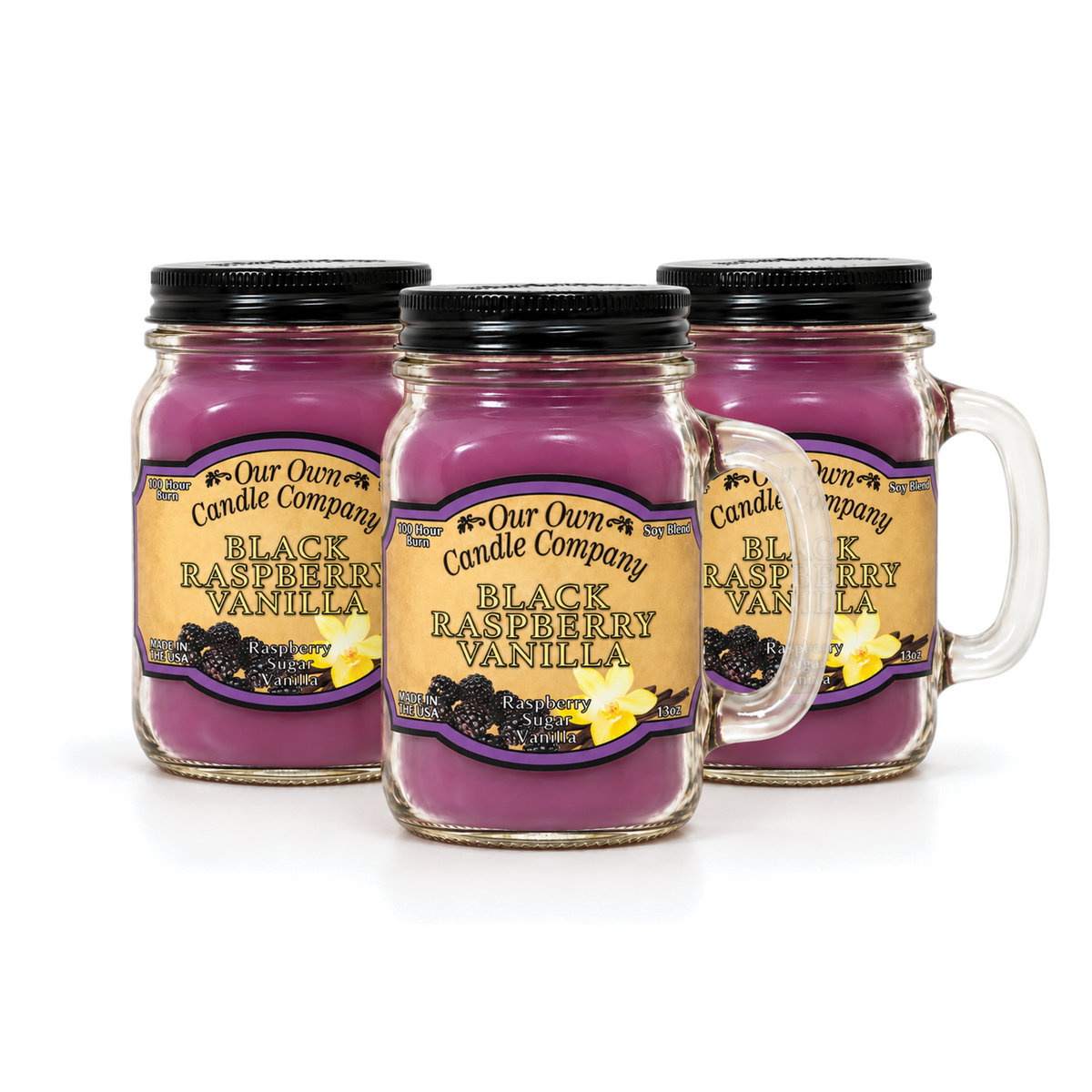 Black Raspberry Vanilla Mason Jar Candle Bundle