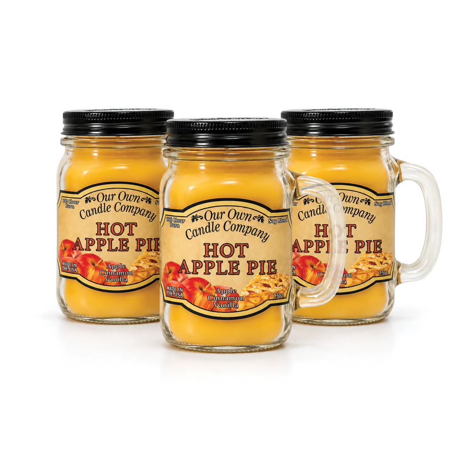 Hot Apple Pie 3-Pack Mason Jar Candle Bundle