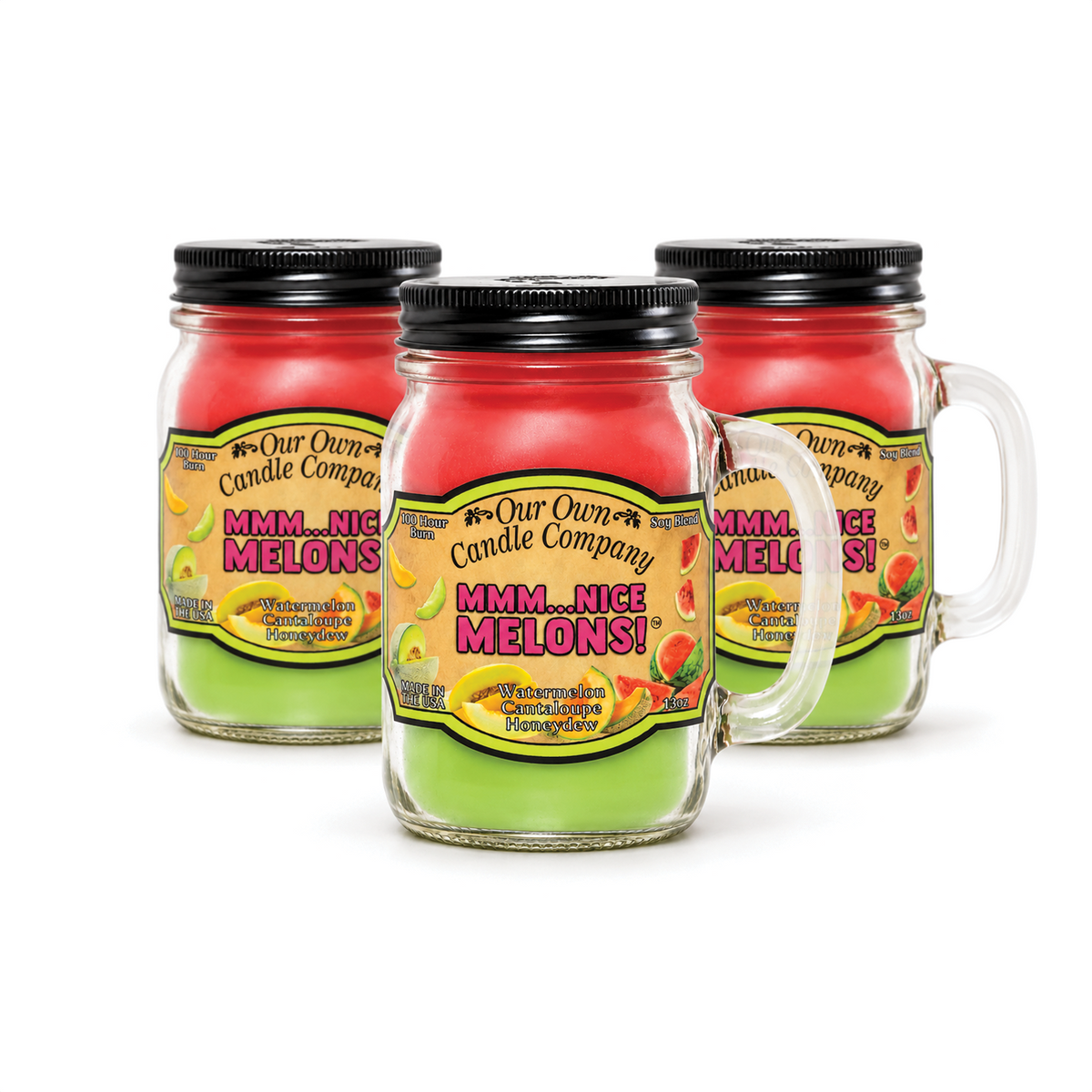 MMM... Nice Melons!™ 3-Pack Mason Jar Candle Bundle
