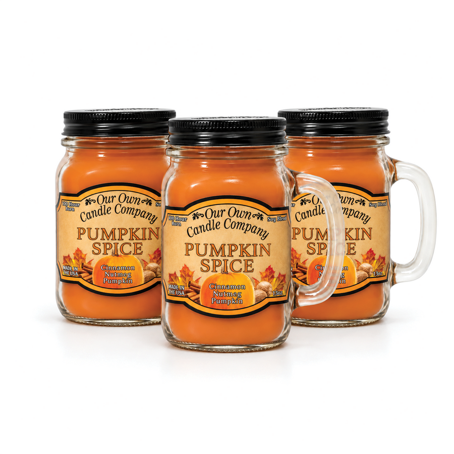 Pumpkin Spice 3-Pack Mason Jar Candle Bundle