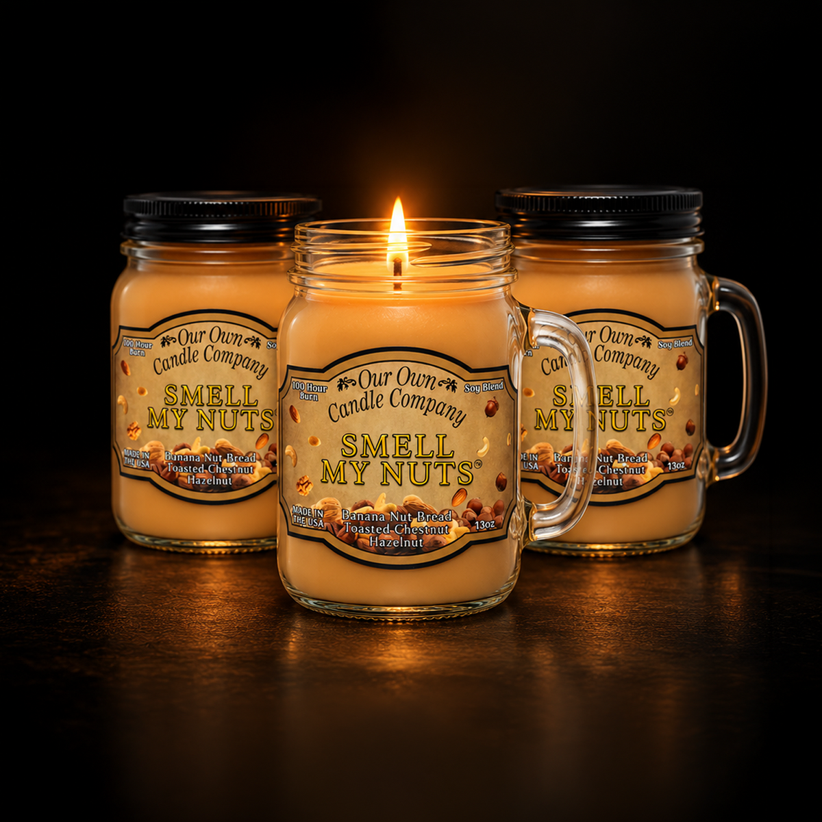 Smell My Nuts 3-Pack Mason Jar Candle Bundle