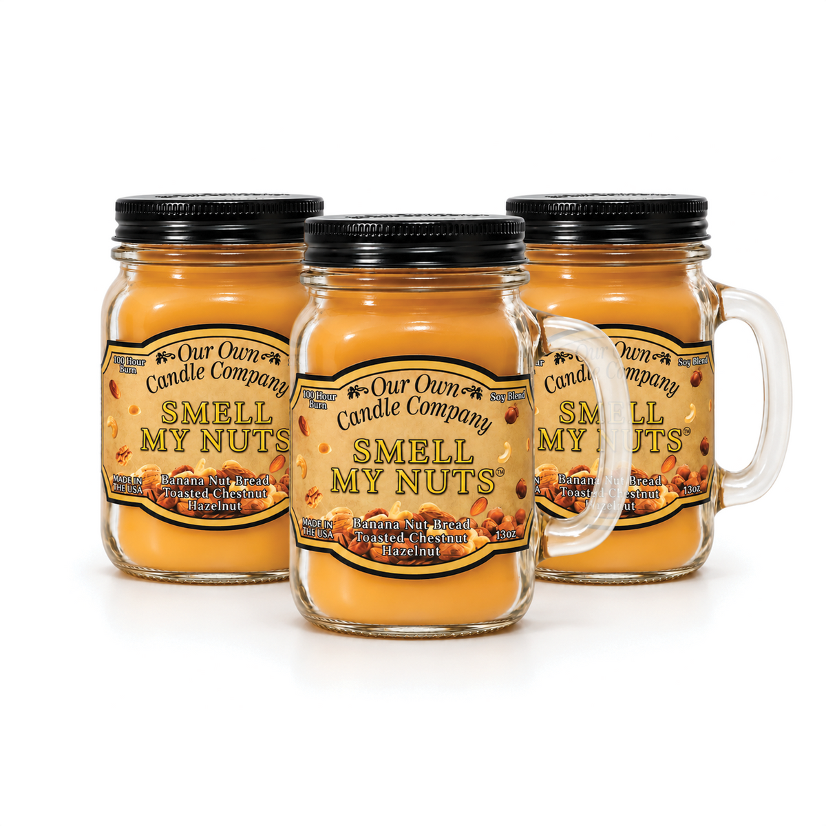 Smell My Nuts™ 3-Pack Mason Jar Candle Bundle